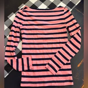 Gap pink&navy striped top